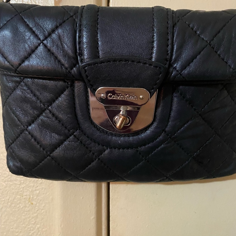 Calvin Klein Black Quilted Clutch